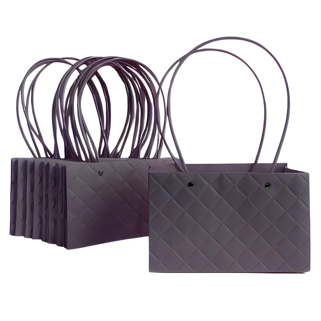 Oasis Paper Gift Bag, 10pcs, Foldable, Empty, Decorative, Reusable, 32x22 cm, Multipurpose Birthday, Anniversary, Wedding, Return Gifts Hamper Packaging Embossed Square Black