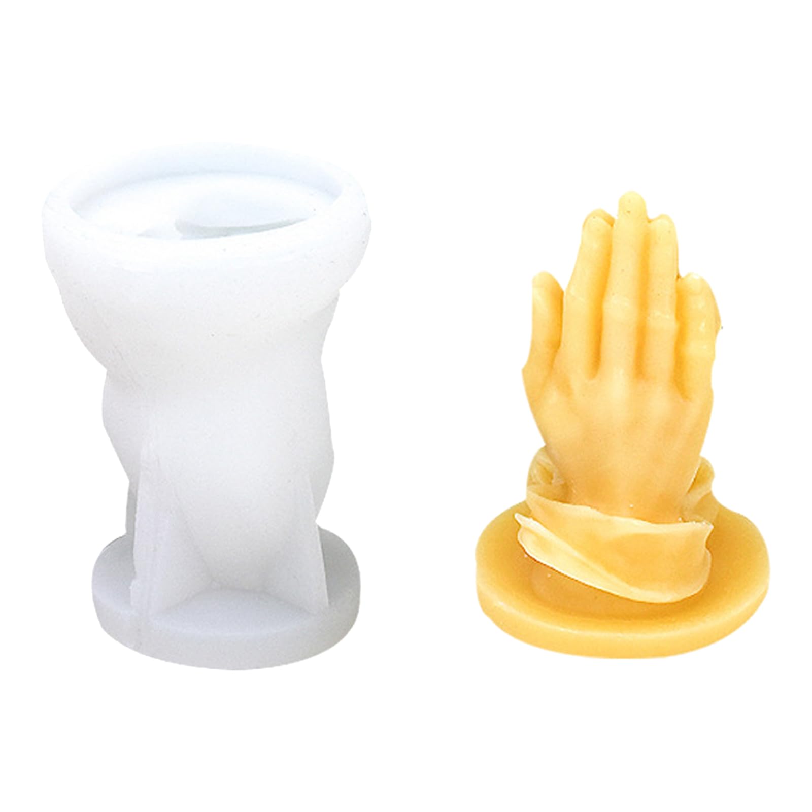 ZWWAAZHF 3D Hands Foldedh Silicone Mold Buddhas Beads Hand Scented Making Mold Soap for Prayer