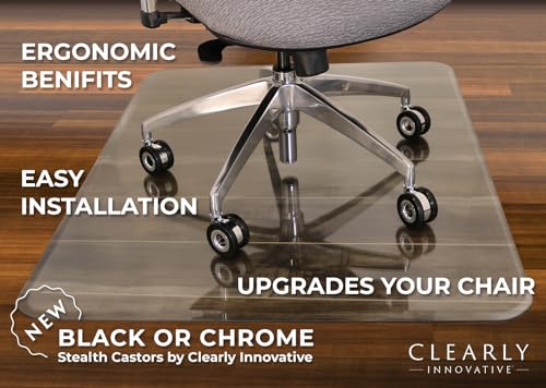 Image of Office Chair Wheels, Replacement Casters for Desk Chairs, Set of 5, Chrome