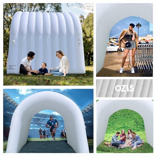 Image of OZIS 10FT Inflatable Tunnel Entrance Sport Tunnel with 250W Blower Inflatable Entryway for Business Advertising Event Exhibition Promotion(White,10x10x9ft)