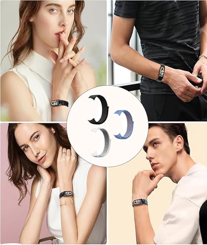 Image of 3 Pcs for Mi Band 8 /9 /10 Strap, Replacement Bands for Mi Band 8 /9, Breathable and Adjustable Watch Straps, Comfortable for Gift, Workouts and Daily Use, Blue Black White