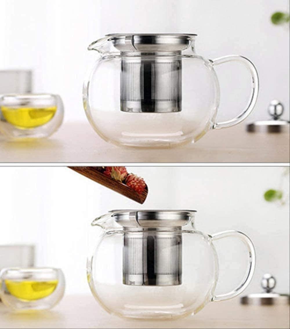 Semplice e Creativo 800 ml Teiera in Vetro Resistente al Calore Set da tè Oolong Puer Bollitore Semplice e Creativo Teiera da caffè con infusore per Il tè,