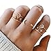 Ringe Teenager Mädchen Ring Women and Set Stars Moon Mehrfachkombination glänzendes Zubehör