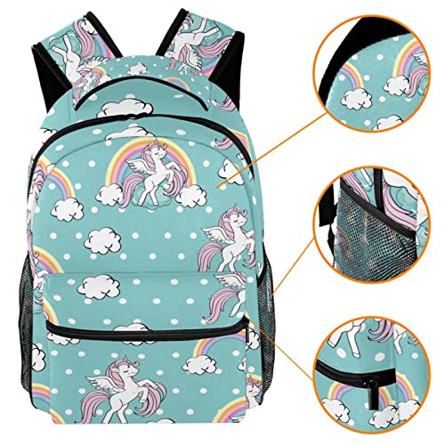 Sac à dos arc-en-ciel licorne avec compartiments renforcés - 3