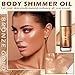 Body Glitter Oil Liquid Bronzer Shimmer Body Oil,Long Lasting Glow Waterproof Liquid Highlighter Makeup (Bronze Gold,40 ml)