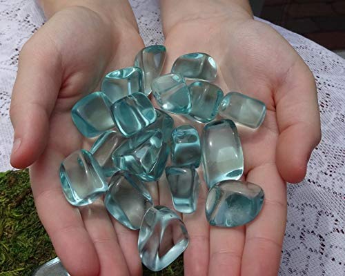 Amazon.co.jp: ペルー産アクアブルーオブシディアンミディアムタンブル