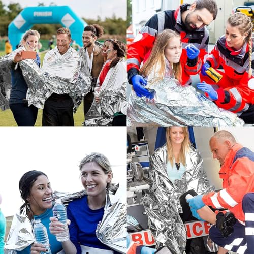 Rettungsdecke, 3 Stück Erste Hilfe Decke Silber, Notfalldecke Perfekt für Outdoor, Wandern, Überleben, Erste-Hilfe-Decken, Robust, Wasserdicht, 130 * 210cm