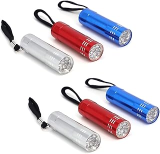 6 Pack LED Flashlight Mini Torch, 80mm Small Torches, Colourful Torches, Ideal for Camping, Hiking, Outdoor Parties, Lightweight, Keep for Emergencies and Power Cuts (6 Torches)