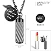 abooxiu Cylinder Urn Necklace for Ashes Cremation Jewelry/Keychain for human Pet Stainless Steel Memorial Keepsake Pendant with Angel Wing Charm Ashes