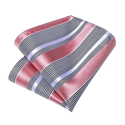 Image of DiBanGu Silk Ties for Men Necktie and Lapel Pin Brooch Set Formal Woven Paisley Plaid Striped Solid Tie Wedding Party