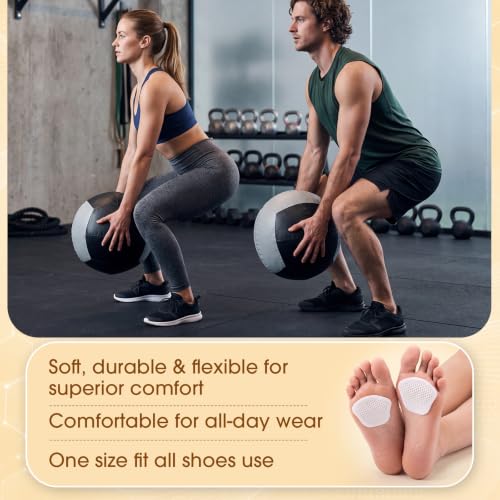 Image of Syhood 20 Pieces Metatarsal Felt Pads Foot Insert Pads Ball of Cushion for Pain Relief Forefoot and Sole Adhesive Accessories for Men and Women 1 /4 Inch Thick(Honeycomb Style,White,Sebs Material)