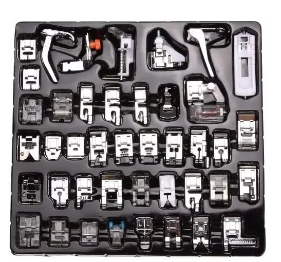 Pé Calcador Sapata Kit 42 Peças Maquina De Costura Doméstica
