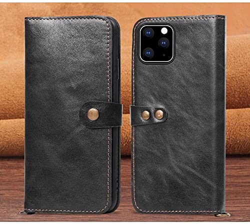 Funda de piel Apple iPhone 11 Pro Max EKESA elegante a prueba de golpes color negro