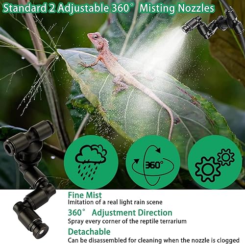 Aynefy AYNEFYZDG7FBIRXH Reptile Fogger Mist Sprinklers,360°Adjustable Misting Nozzles Reptile Mister Nozzles Amphibians Cooling Misting Nozzles thumb #4