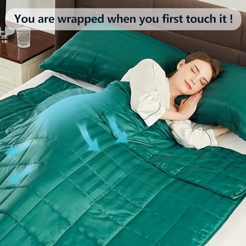 Image of Weighted Blanket Queen Size (60 inchx80 inch 15lbs),Ultra Soft and Cozy Cooling Weighted Blanket Queen Size for Adult,Heavy Blanket with Machine Washable Soft Blanket, Green