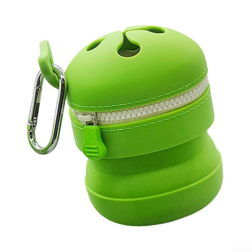 Yuanpgky Boîte de rangement pour accessoires de pêche à la mouche, organiseur pliable en silicone pour leurres, appâts, lignes et équipements, étanche, réutilisable, avec crochet de ceinture, vert