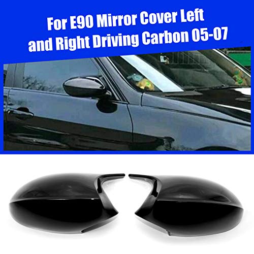 Zwbfu 1 par preto brilhante estilo M3 tampa do espelho lateral substituição para BMW E90 E91 E92 E93
