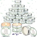 MTLEE 24 Pcs Eucalyptus Baby Shower Party Favors Candles Lavender Scented Baby Shower Favors for Guests Rustic Tealights Candles Gender Reveal Return Gifts (1.2 Oz, Sage Green)