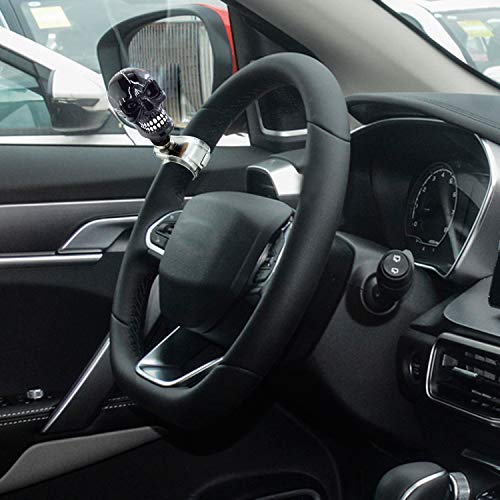 Arenbel Steering Booster Suicide Brody Knob Skull Shape Car Wheel Turning Spinner Assist Grip Handle Fit Most Vehicles Trucks Boats, Black