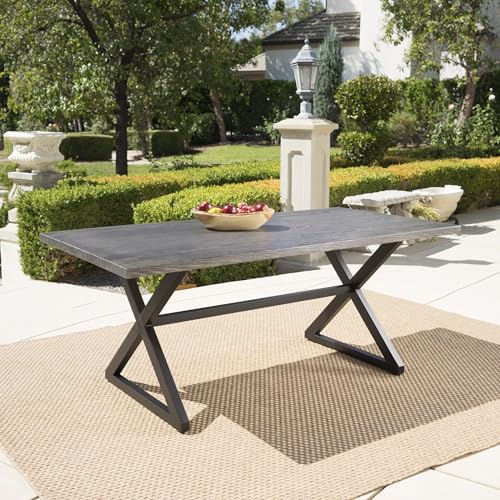 Merax 70.5 Inch Outdoor Dining Table, Modern Aluminum Patio Table