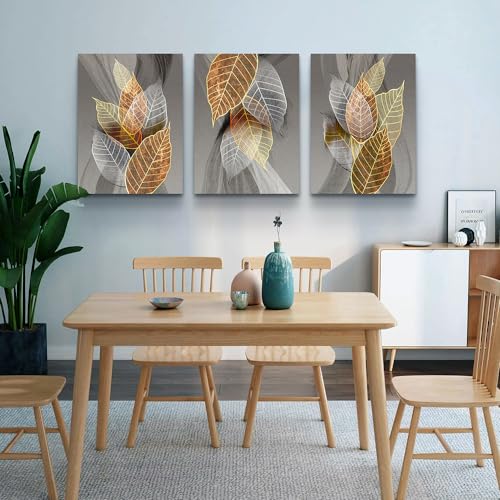 DZRWUBHS Wall Decor - Large Abstract Leaves Canvas Art for Living Room, Bedroom, Kitchen, Office Walls