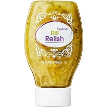 Tangy Dill Pickle Relish Squeeze Bottle 10 fl oz, Perfect for Hot Dogs, Burgers & Sandwiches