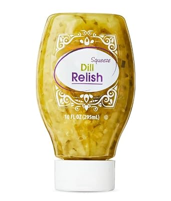 Tangy Dill Pickle Relish Squeeze Bottle 10 fl oz, Perfect for Hot Dogs, Burgers & Sandwiches