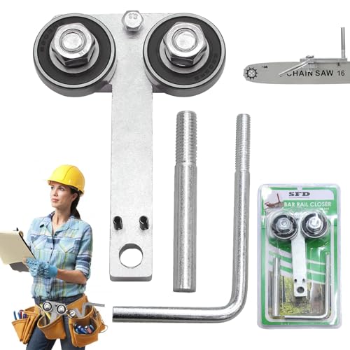 PAKJCKERM Chainsaw Bar Rail Closer Tool, Cast Iron Steel Chainsaw Bar Rail Tightening Repair Tool, Adjustable Chainsaw Accessories for Chain Grinding, Fits Different Gauge Accessories Bars(Sliver)