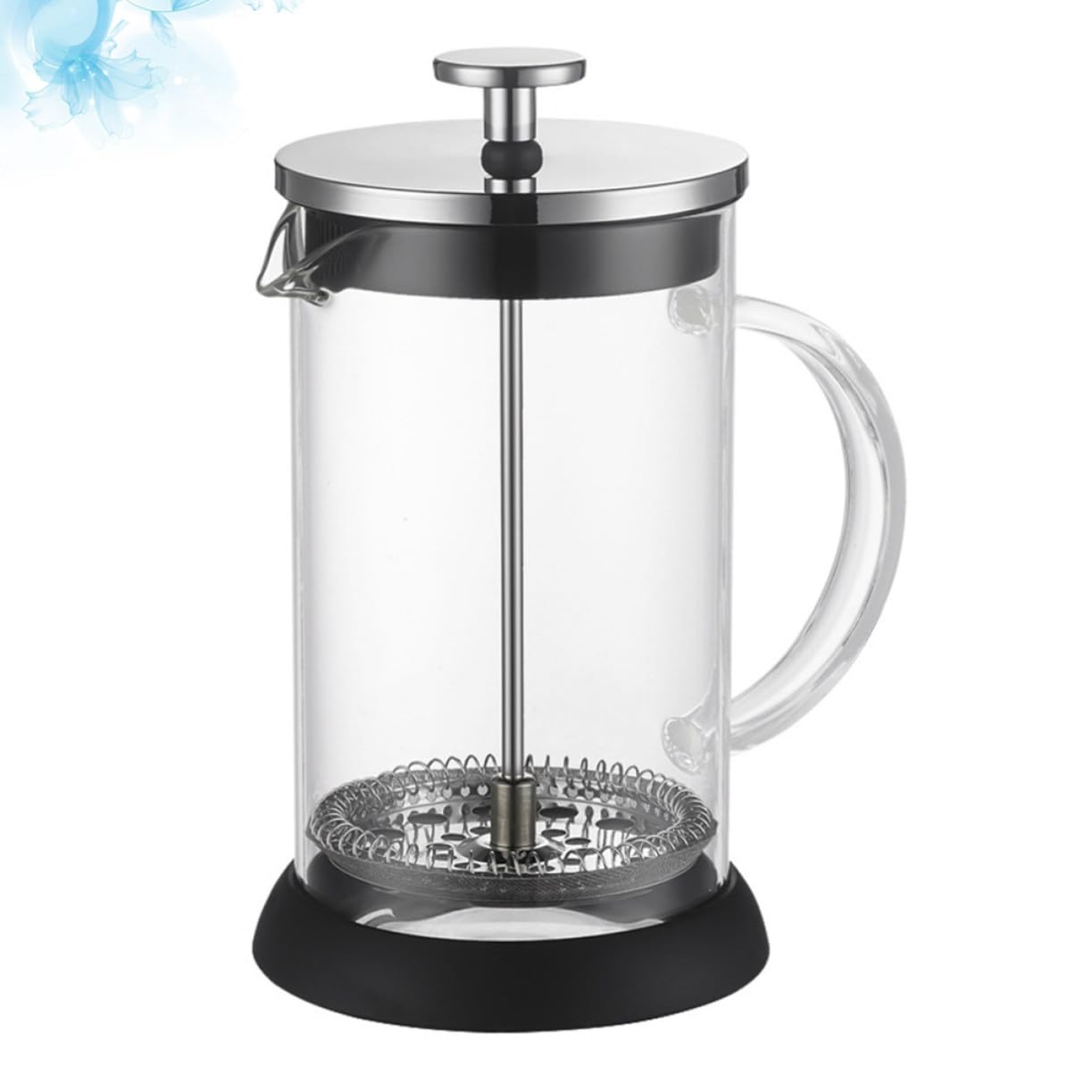 SHINEOFI Acier Inoxydable Cafetière à Piston Noir 1000ml en Verre