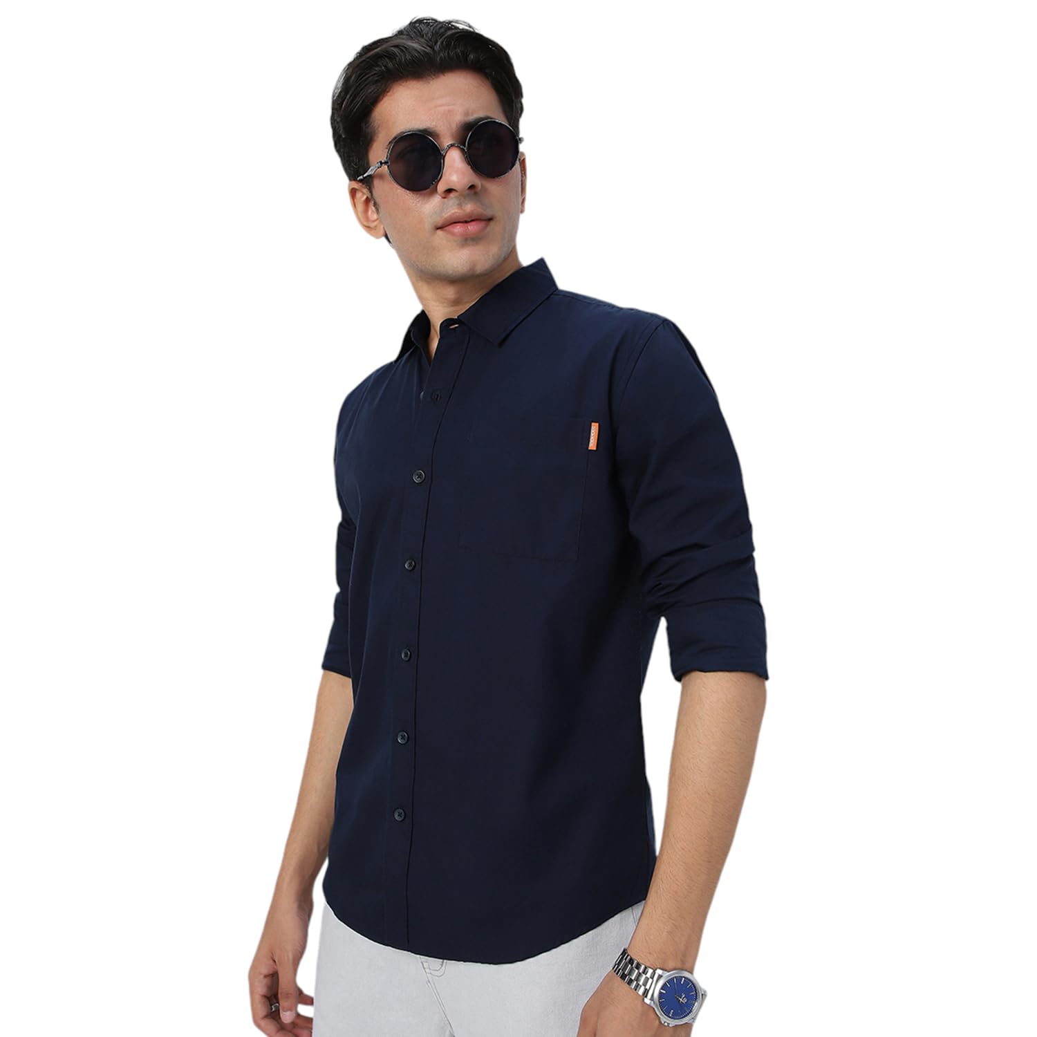 Urbano Fashion Men's Cotton Full Sleeve Regular Fit Casual Solid Shirt