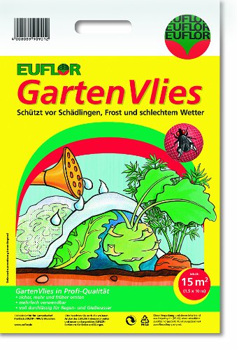 Euflor 90911 Gartenvlies 15 m² 10 m x 1,5 m UV-stabil Cover