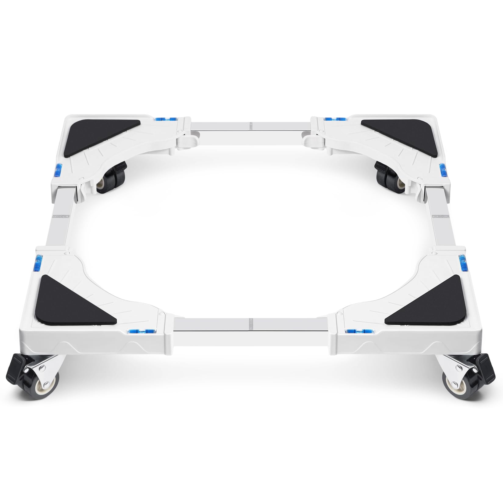 Humagineer Base per Lavatrice con 4 Ruote Piroettanti Bloccabili, Carrello Lavatrice Regolabile da 40-60cm Antivibrazion, Capacità Massima 200KG Carrello per Lavatrice, Asciugatric, Frigorifero,Bianco