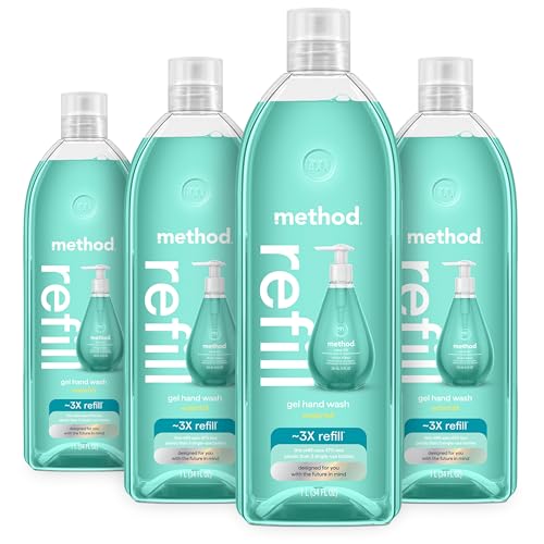 method Gel Hand Wash Refill, Waterfall, 34 fl oz, 4 pack