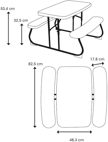 Miniatura 5 de Lifetime Products 80094 Mesa de picnic para niños de polietileno color almendra y acero de 325x 19in almendra