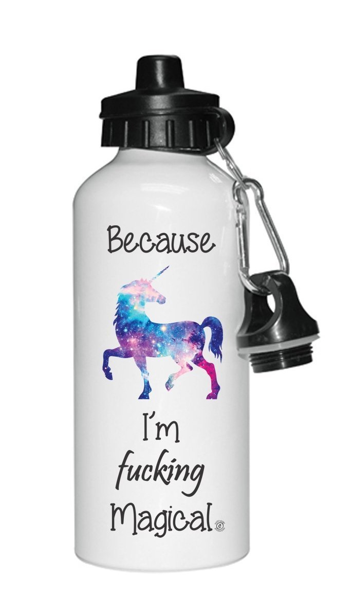 Because I'm F'ing Magical Unicorn Water Bottle Reusable 20oz Aluminum