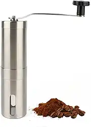 Moedor de Café Manual de Inox - Triturador para Grãos, Manivela e Nível de Moagem Ajustável, Portátil para Uso Doméstico e Viagens