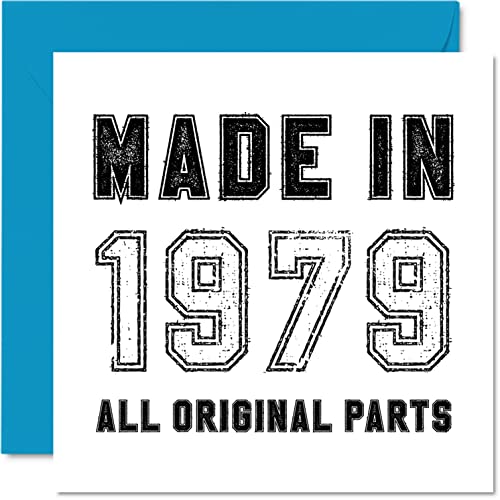 Tarjeta felicitación 43 cumpleaños hombres, mujeres, él ella, fabricada en 1979, todas piezas originales, divertida tarjeta felicitación 43 cumpleaños papá, mamá, hermana, tía, 145 mm x 145 mm