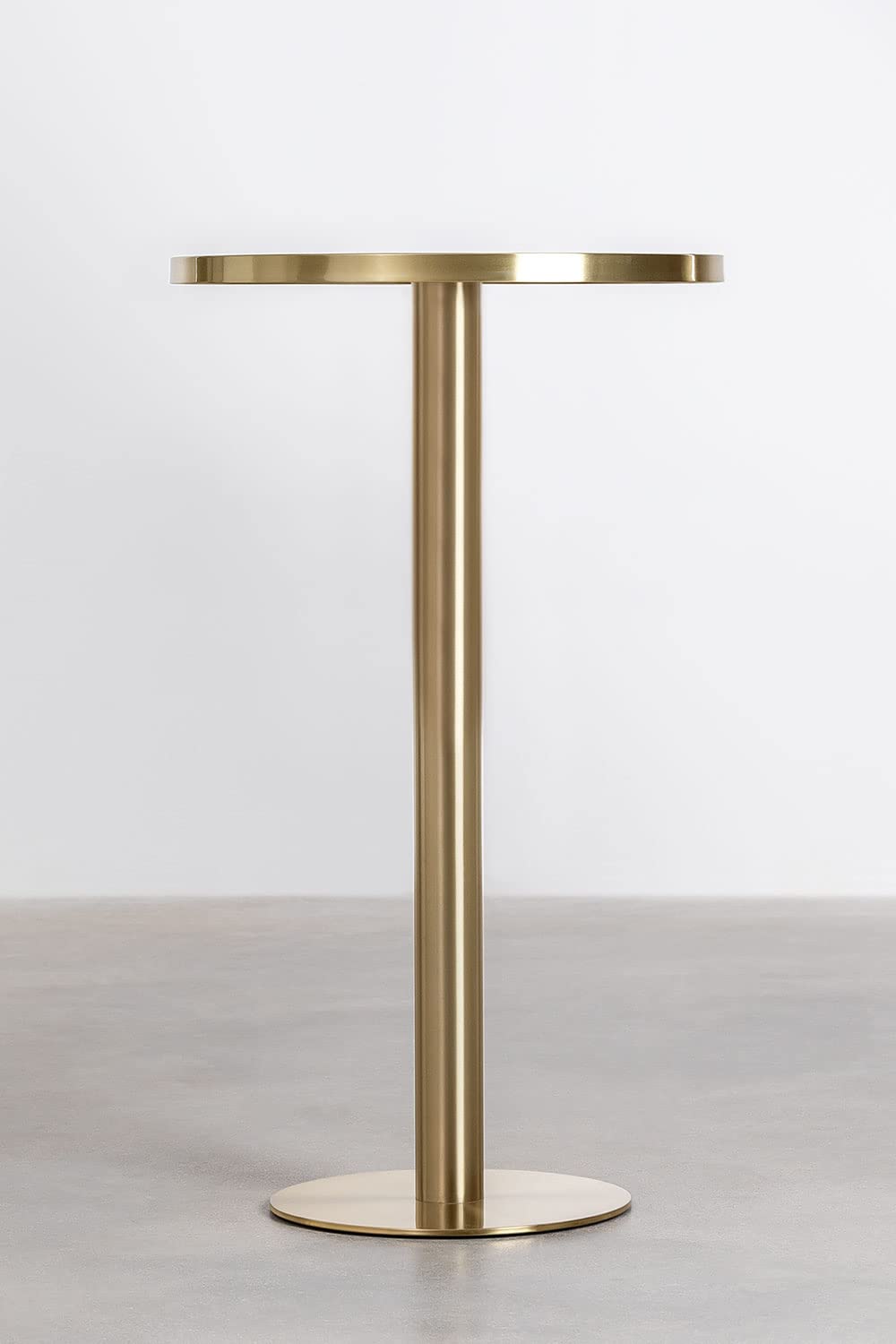 SKLUM Runder Stehtisch aus Steinzeug (Ø60 cm) Manhattan Weiss Gold Champagne