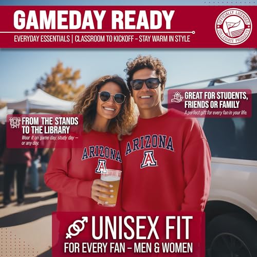 Image of NCAA College Sweatshirt Fleece Crewneck Pullover for Men and Women | Officially licensed NCAA college gameday crewneck pullover - 9 oz fleece lined sweatshirt with arch and logo design