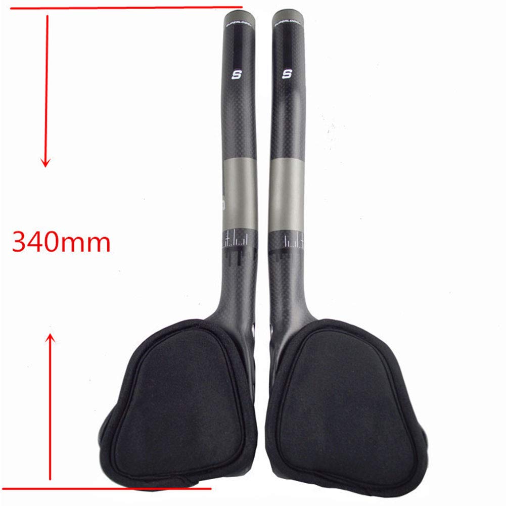 Manubrio Aero Appendici Manubrio Bici TT Manubrio Nero 3K Lucido/Matte Manubrio Triathlon Carbonio[Adatto per Freno di Espansione da 19 Mm]