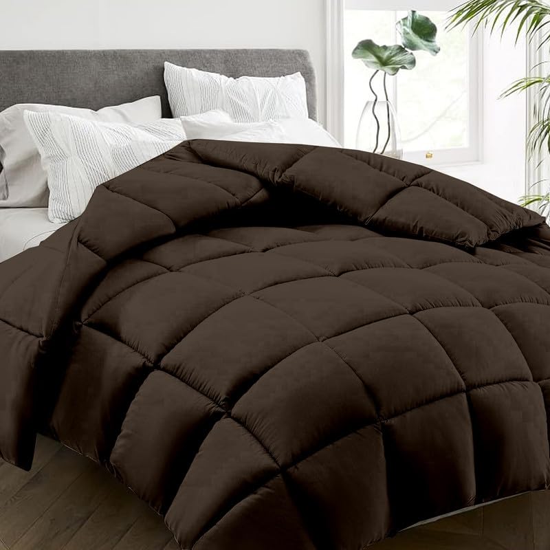 Image of ARLinen AC Comforter Quilt Blanket for All Season ac Blanket for Summer Super Soft Fluffy Comforter, 300 GSM (60 inch X 90 inch Inches /152Cm X 228Cm) - Single Bed Comforter|Chocolate| TC - 400