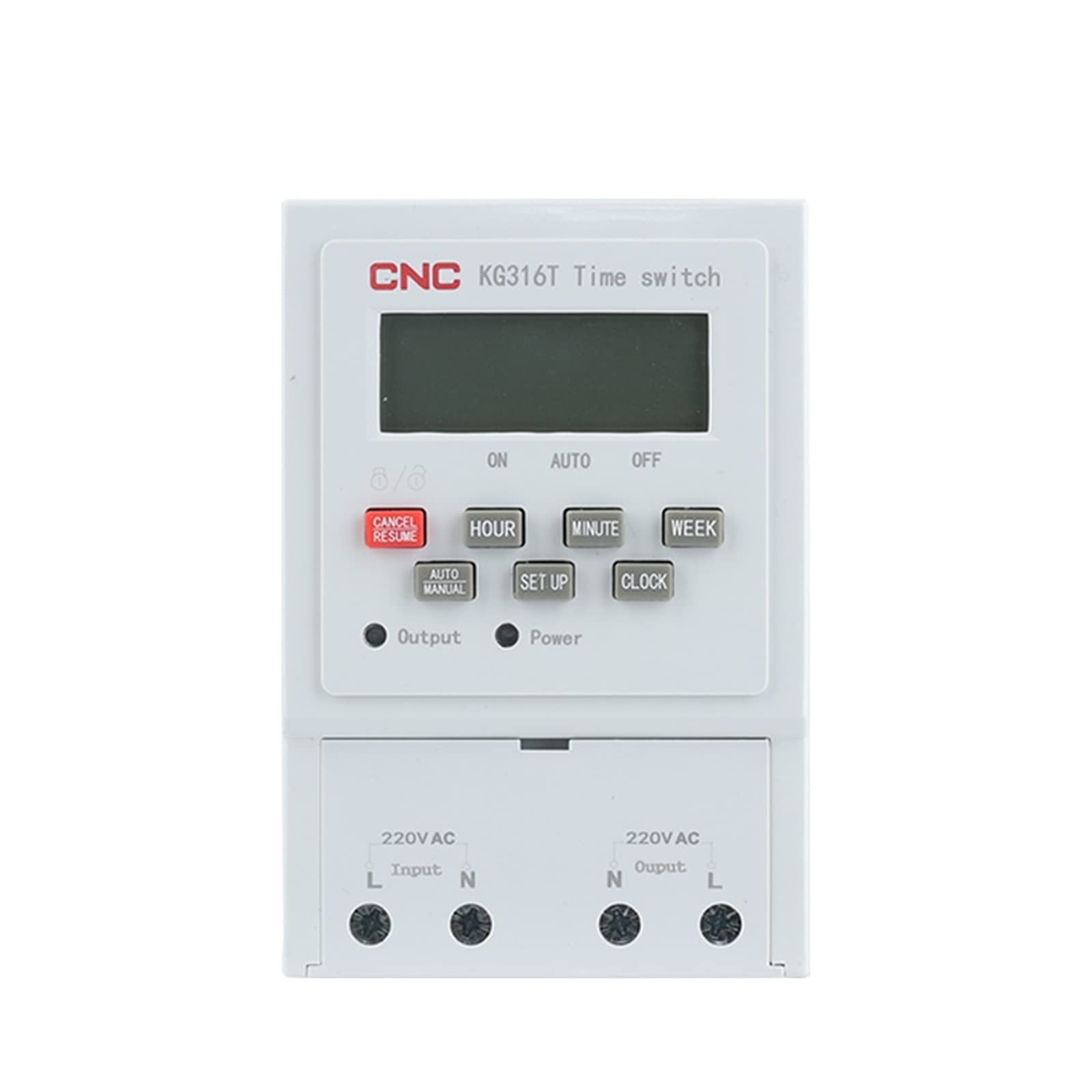 KG316T 220/380V Interruptor de Tiempo de Carril DIN Relé de Tiempo Lámpara de Calle Cartelera Fuente de alimentación Temporizador Teclado Corrección de Tiempo de Bloqueo(Size:380V)