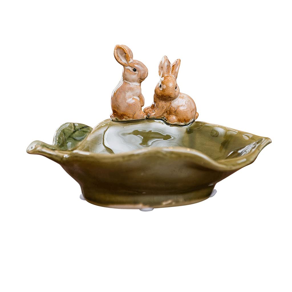 mydelniczka Mydło danie ceramiczne uchwyt mydlany europejski styl mydła taca śliczna królika mydła pudełko kreatywność osobowości domowej łazienki mydło pudełko na mydło (Color : A)