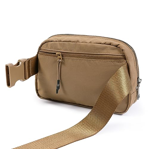Image of ODODOS Unisex Mini Belt Bag with Adjustable Strap Small Fanny Pack for Workout Running Traveling Hiking, Caramel