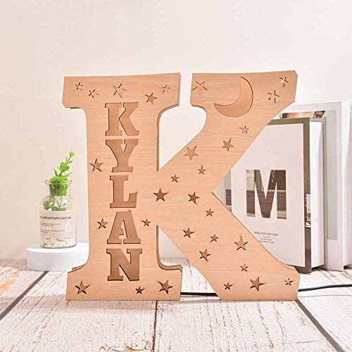 Name-Specific Wooden lamp Personalized Wood Letter Wall Light & Custom Sign Letters Wooden for Kids Room Wooden Children… - Image 3