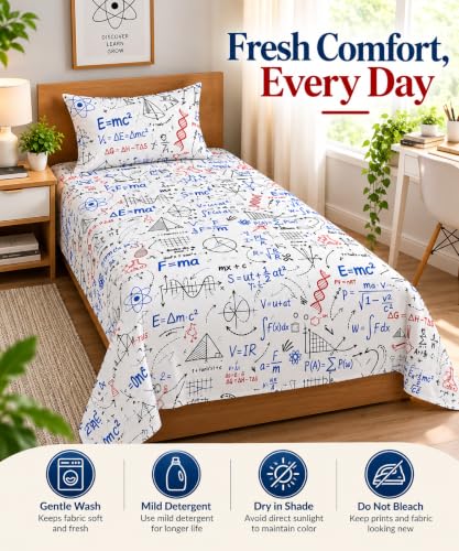 Image of Cottington Lane Cotton Single Bedsheet 68x90 Inch, Formula Fantasy