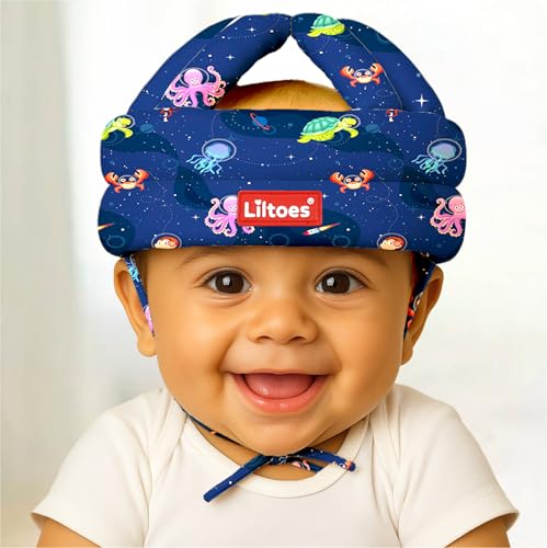 Image of LILTOES Baby Head Protector for Safety of Kids 6M to 3 Years- Baby Safety Helmet with Proper Air Ventilation & Corner Guard Protection (Aqua Alien)