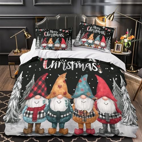 Mandos para juegos navideños Funda de Edredón Juego de 3 Piezas Estampado 3D Cierre de incluye Fundas de Almohada Transpirable videojuego festivo Funda Edredon for Adolescentes Double（200x200cm）