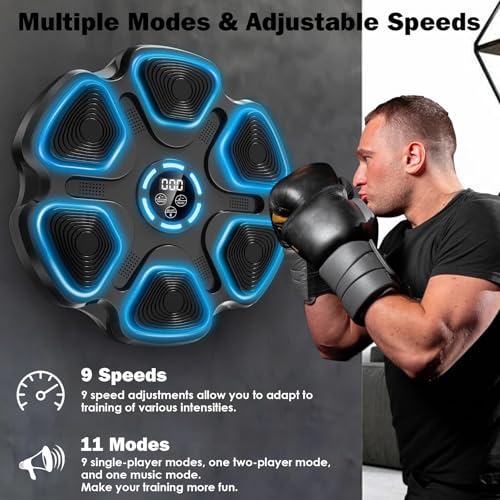 Image of Music Boxing Machine, Large Size Music Punching Machine for Adults Kids, Interactive Boxing Target Wall Mounted with Gloves, Gift for Men and Kid
