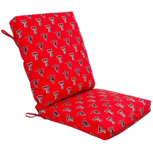 Image of College Covers Everything Comfy Texas Tech Red Raiders 2 Piece Chair Cushion